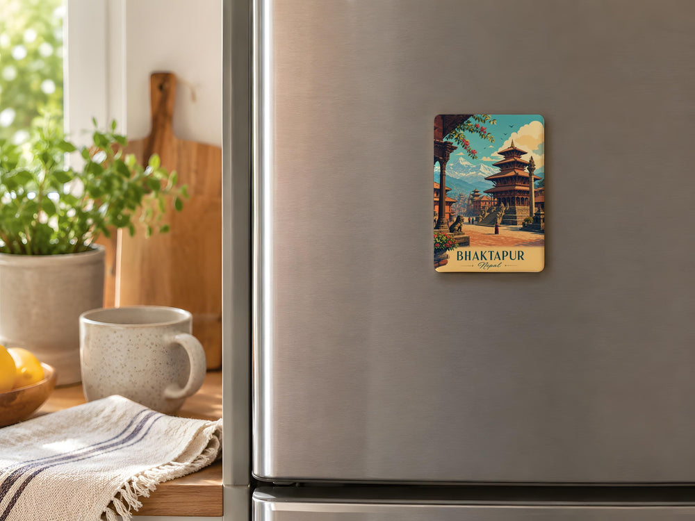 Bhaktapur Nepal Fridge Magnet, Bhaktapur Durbar Square Souvenir Magnet, Nepal Travel Gift, Himalayan Heritage Landmark Magnet