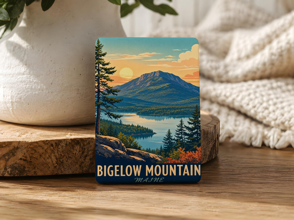 Bigelow Mountain Fridge Magnet, Bigelow Mountain Peak Souvenir Magnet, Maine Mountain Travel Keepsake Magnet