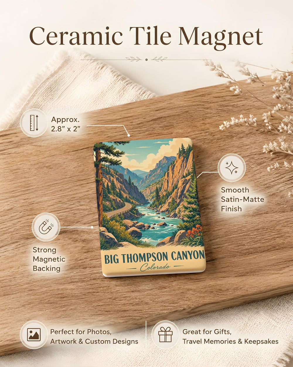 Big Thompson Canyon Fridge Magnet, Colorado Canyon Souvenir Magnet, Scenic Canyon Travel Keepsake Magnet