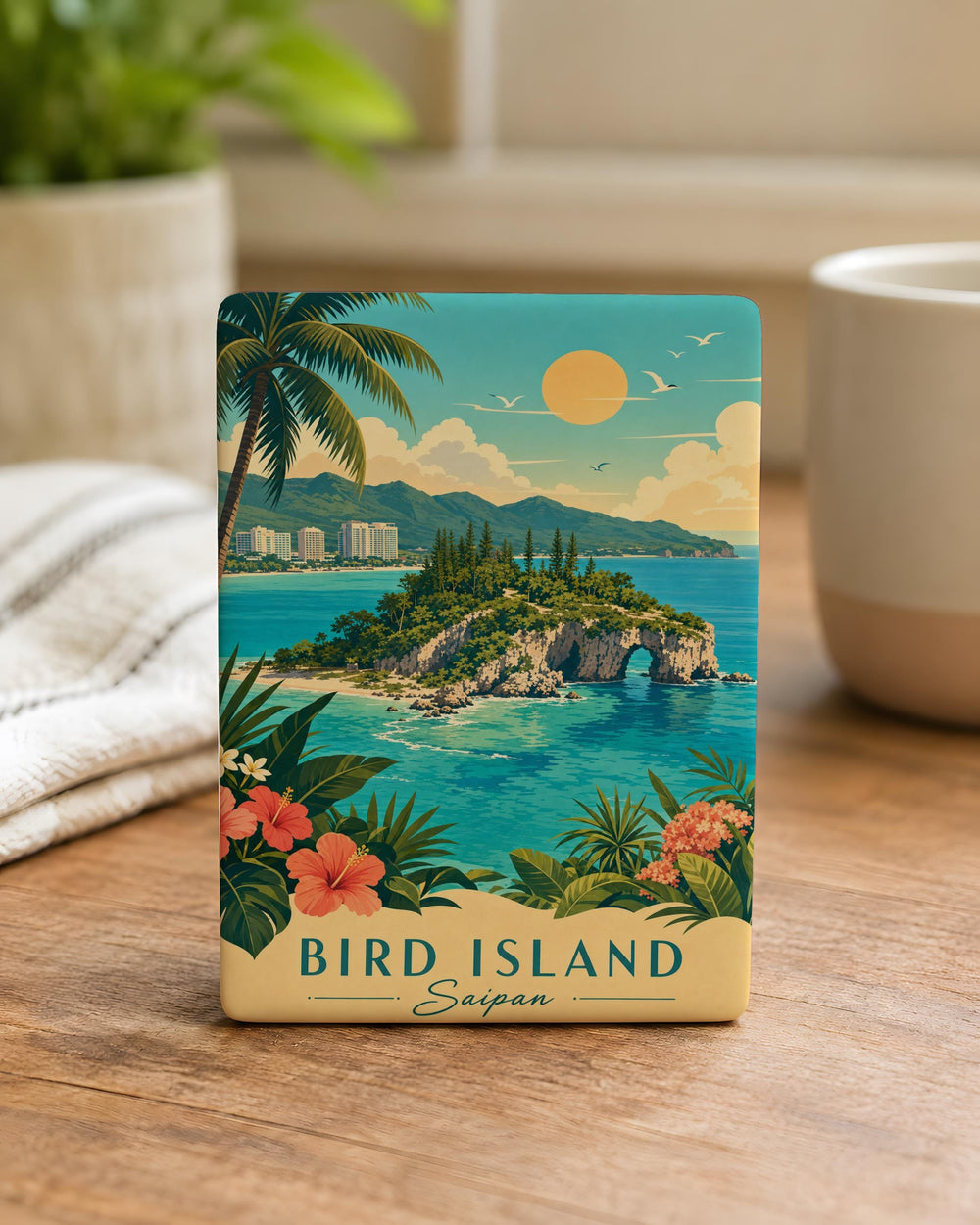 Bird Island Saipan Fridge Magnet, Northern Mariana Islands Landmark Souvenir, Island Coast Scenic Travel Gift