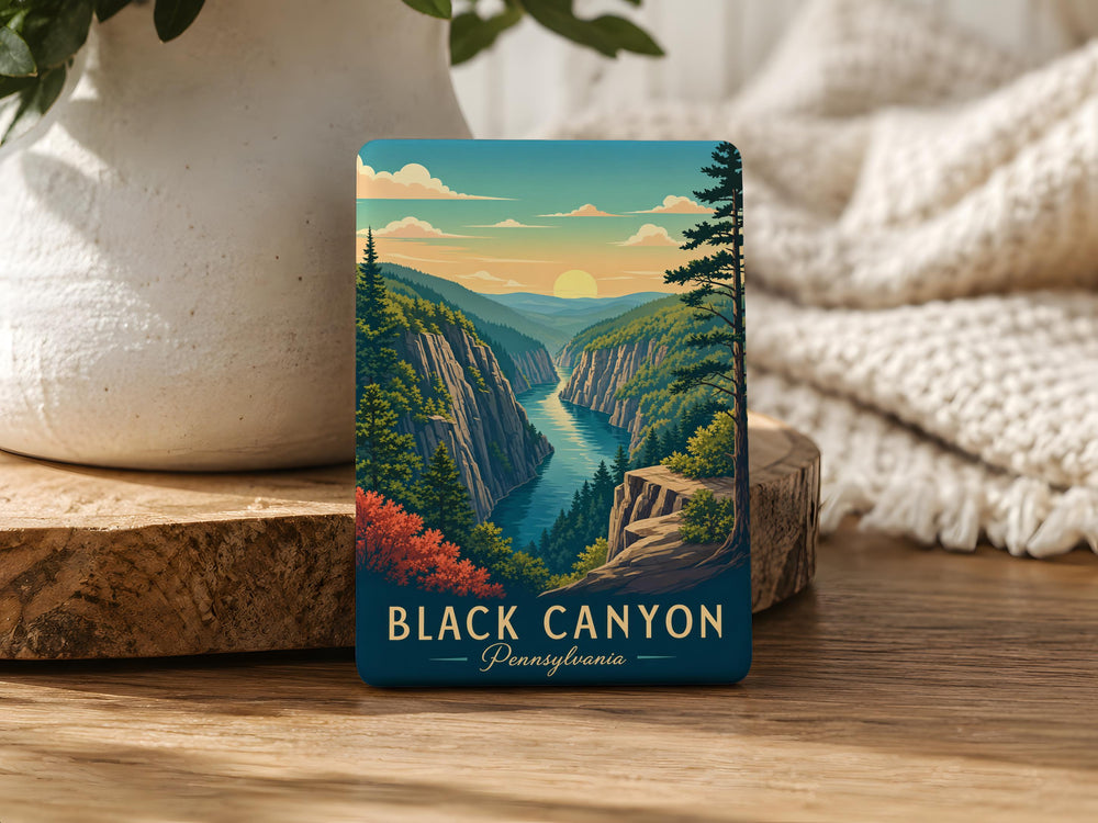 Black Canyon Pennsylvania Fridge Magnet, Black Canyon PA Souvenir Magnet, Pennsylvania Travel Gift, Scenic Canyon Keepsake Magnet