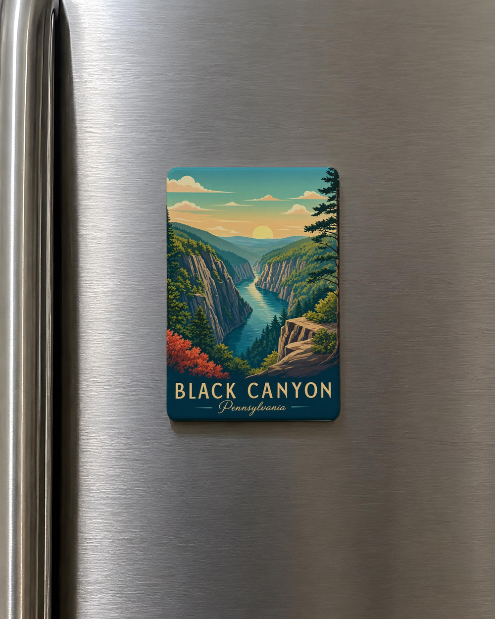 Black Canyon Pennsylvania Fridge Magnet, Black Canyon PA Souvenir Magnet, Pennsylvania Travel Gift, Scenic Canyon Keepsake Magnet