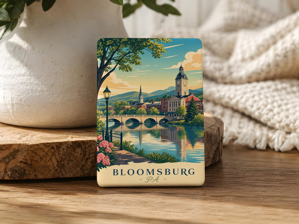 Bloomsburg PA Fridge Magnet, Bloomsburg Pennsylvania Souvenir Magnet, Town Landmark Travel Keepsake Gift