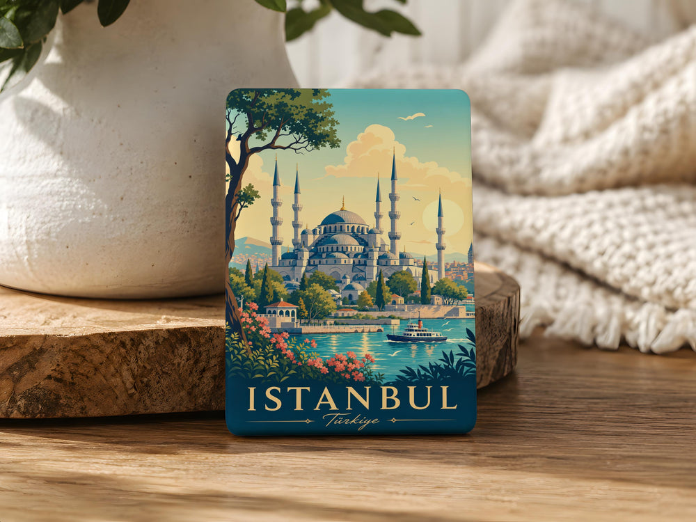 Blue Mosque Istanbul Fridge Magnet, Sultan Ahmed Mosque Travel Souvenir, Turkey Landmark Refrigerator Magnet Gift