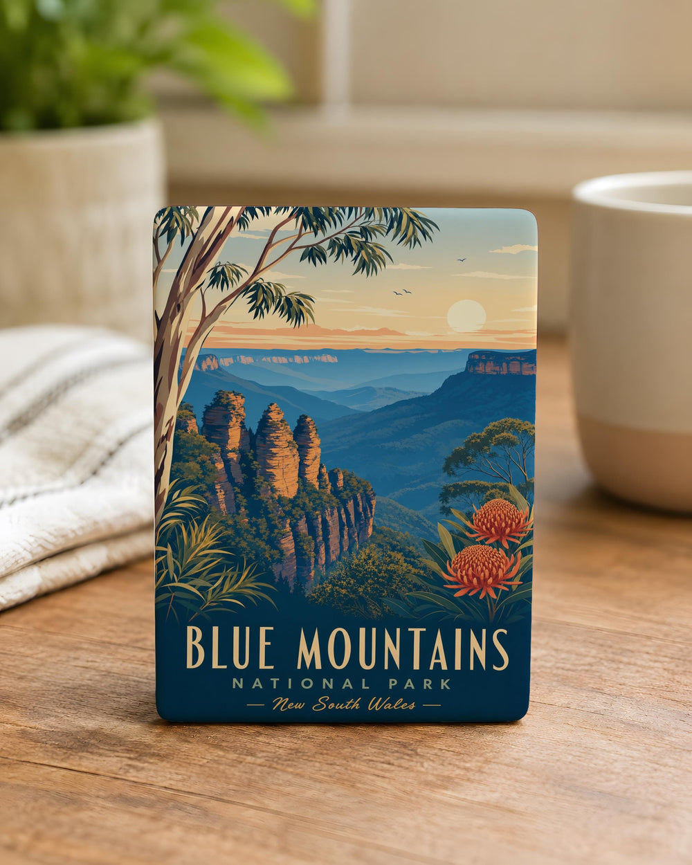 Blue Mountains National Park Fridge Magnet, Australia Scenic Souvenir Magnet, Travel Landmark Kitchen Decor Gift