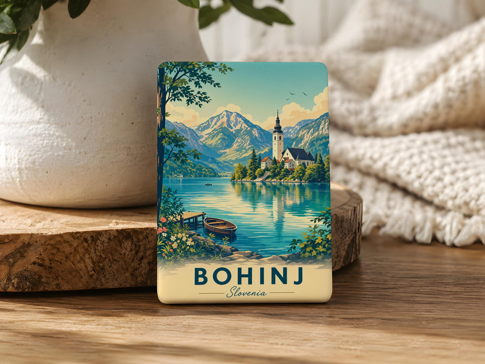 Bohinj Slovenia Fridge Magnet, Lake Bohinj Travel Souvenir, Julian Alps Mountain Landscape Keepsake Magnet