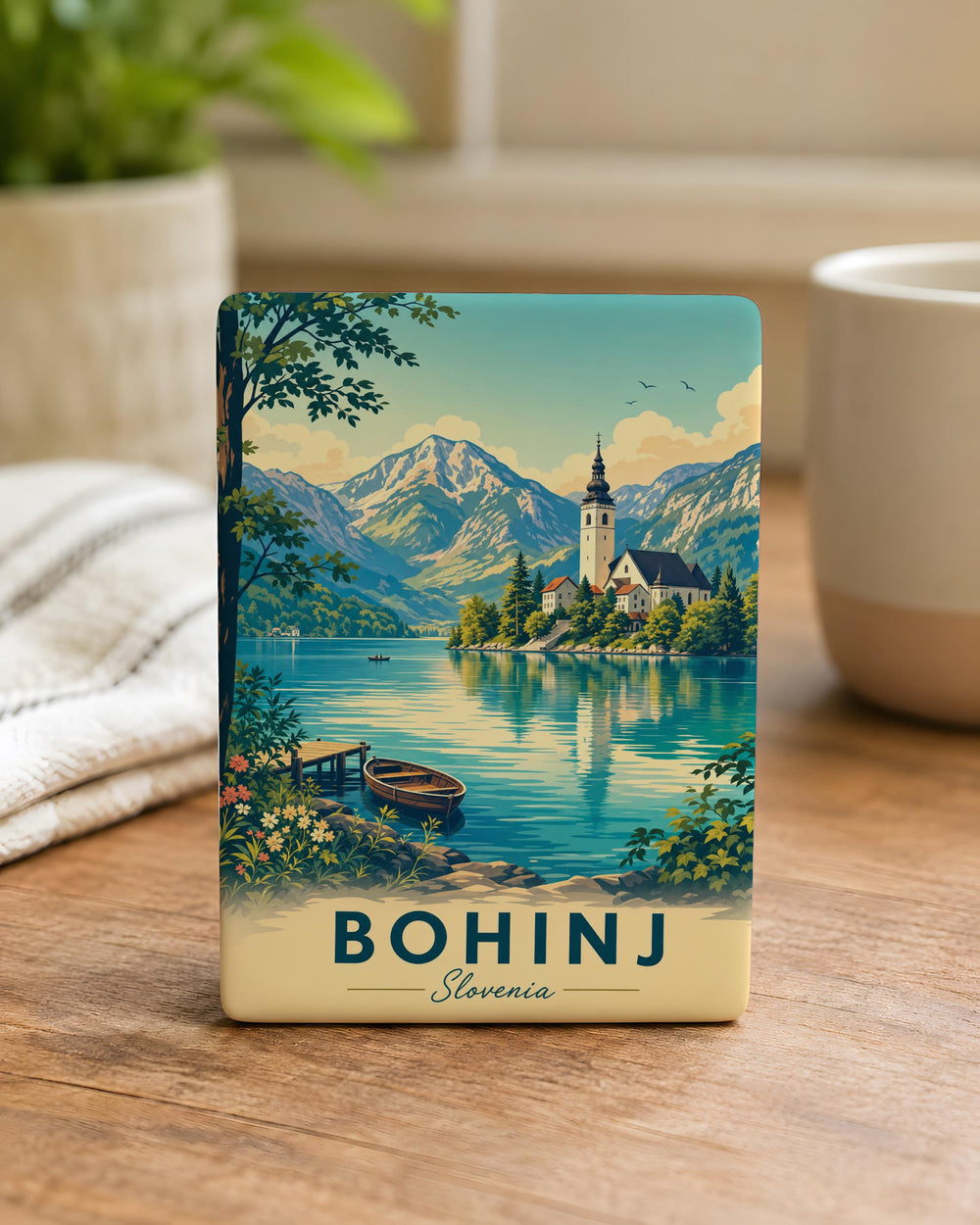 Bohinj Slovenia Fridge Magnet, Lake Bohinj Travel Souvenir, Julian Alps Mountain Landscape Keepsake Magnet
