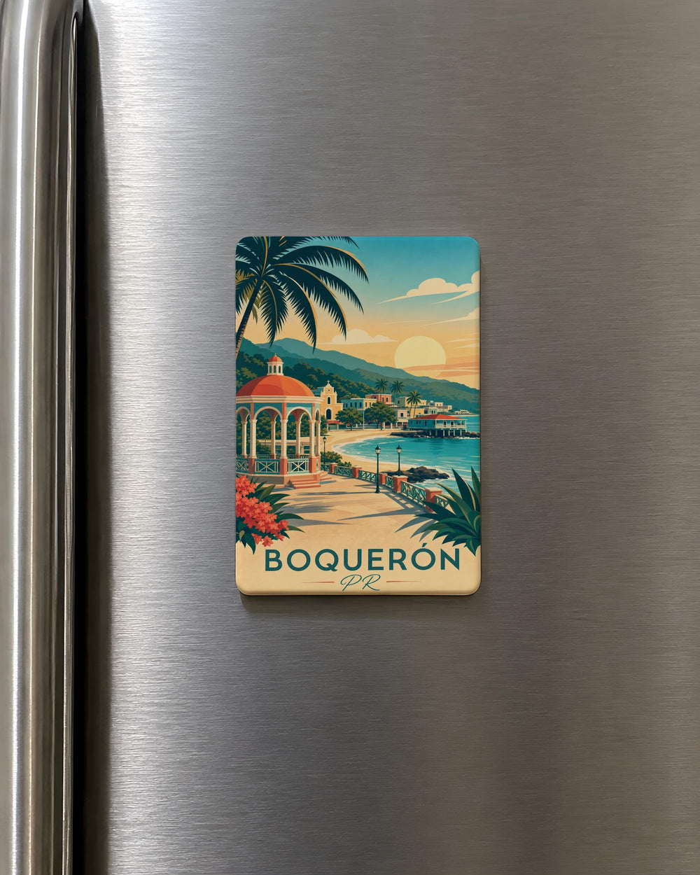 Boqueron Puerto Rico Fridge Magnet, Boqueron PR Souvenir, Coastal Town Travel Keepsake, Puerto Rico Vacation Gift