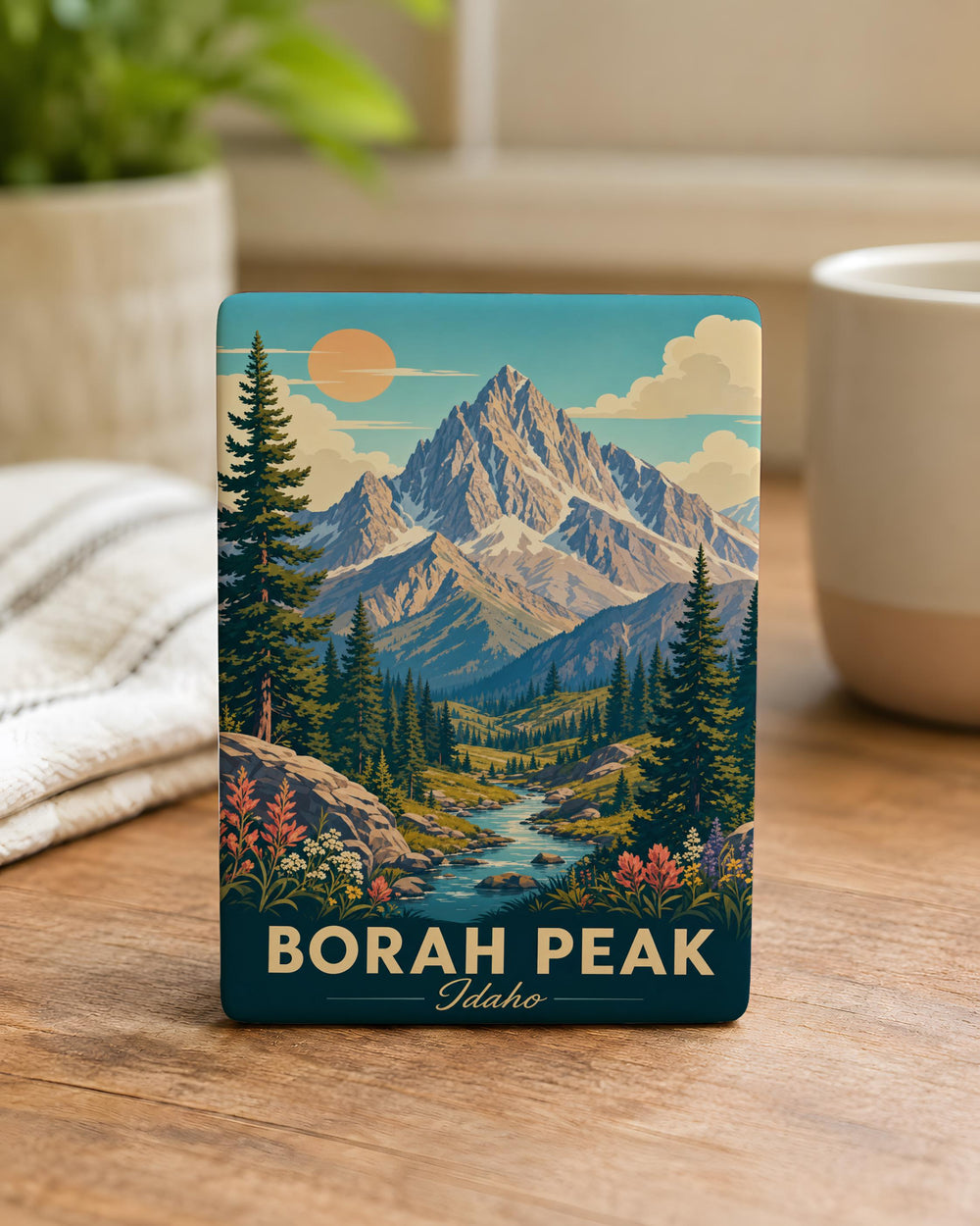 Borah Peak Idaho Fridge Magnet, Idaho Mountain Landmark Souvenir Magnet, Borah Peak Travel Gift, Idaho Outdoor Adventure Magnet