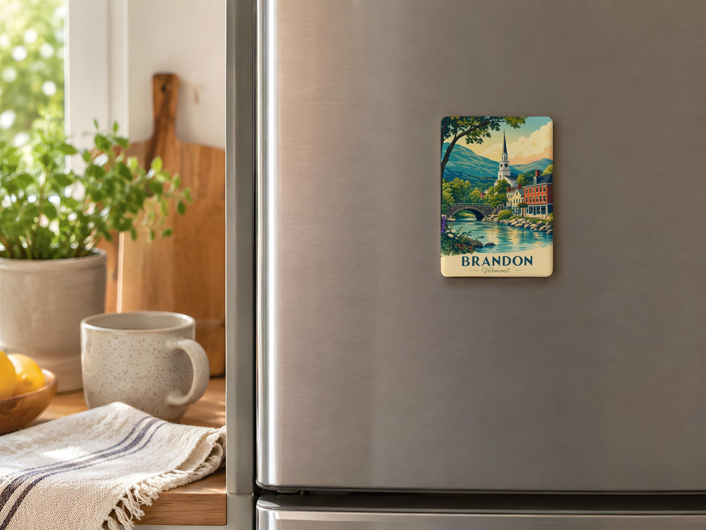Brandon Vermont Fridge Magnet, Brandon VT Souvenir Magnet, Vermont Travel Keepsake, Small Town Brandon VT Gift