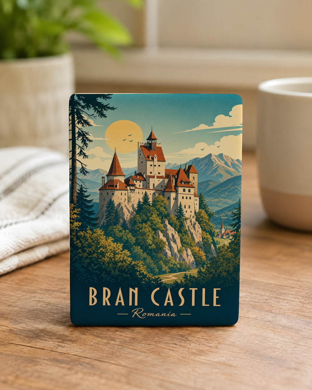 Bran Castle Fridge Magnet, Dracula’s Castle Souvenir, Transylvania Romania Landmark Magnet, Gothic Castle Travel Gift