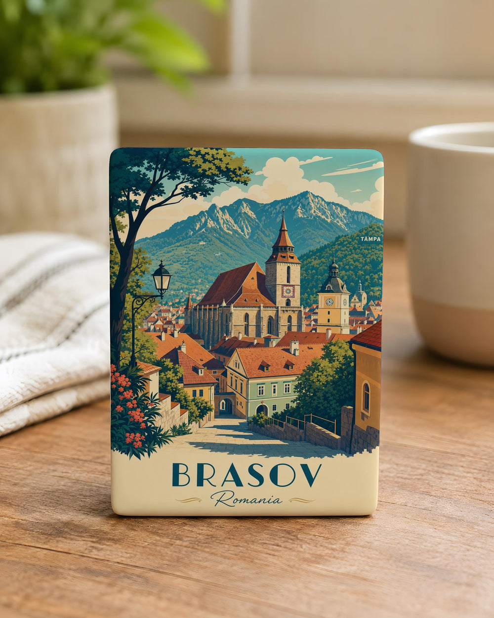 Brasov Romania Fridge Magnet, Brasov Souvenir Magnet, Romania Travel Gift, Brasov City Landmark Keepsake Magnet