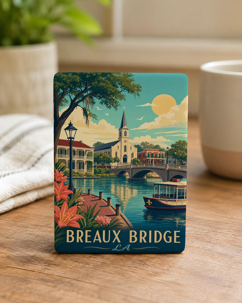 Breaux Bridge LA Fridge Magnet, Louisiana Souvenir Magnet, Breaux Bridge City Name Magnet, Cajun Country Travel Keepsake Magnet