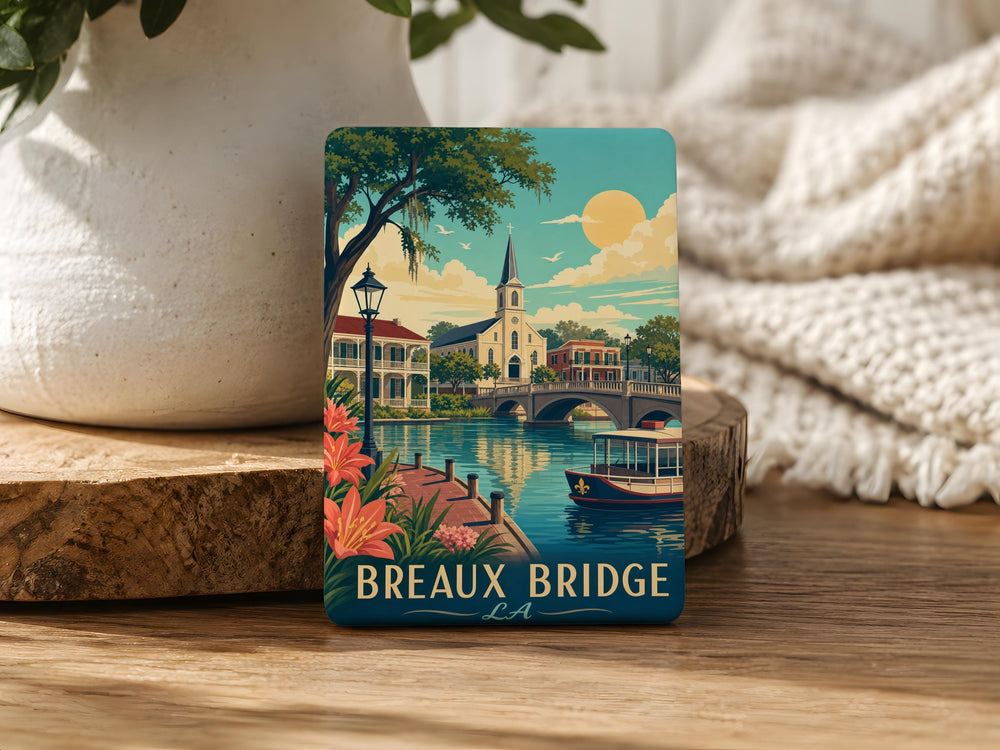 Breaux Bridge LA Fridge Magnet, Louisiana Souvenir Magnet, Breaux Bridge City Name Magnet, Cajun Country Travel Keepsake Magnet