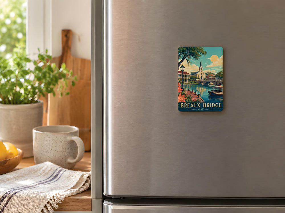 Breaux Bridge LA Fridge Magnet, Louisiana Souvenir Magnet, Breaux Bridge City Name Magnet, Cajun Country Travel Keepsake Magnet