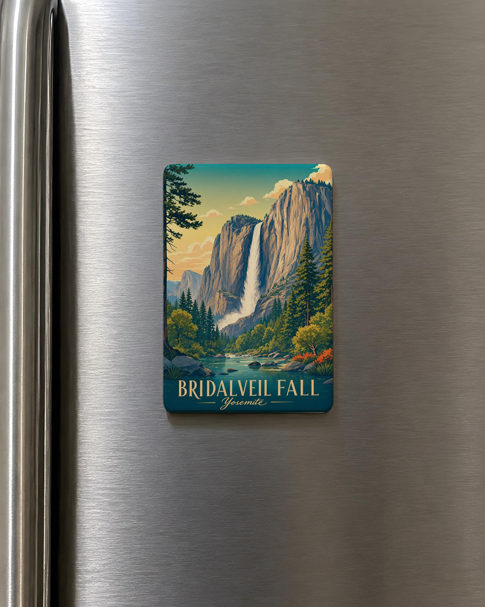 Bridalveil Fall Yosemite National Park Fridge Magnet, Bridalveil Falls Waterfall Souvenir Magnet, California Travel Keepsake Magnet