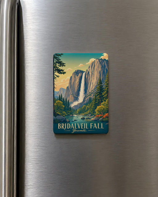 Bridalveil Fall Yosemite National Park Fridge Magnet, Bridalveil Falls Waterfall Souvenir Magnet, California Travel Keepsake Magnet