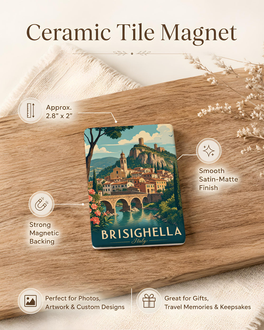 Brisighella Italy Fridge Magnet, Brisighella Village Souvenir Magnet, Emilia-Romagna Travel Keepsake Magnet