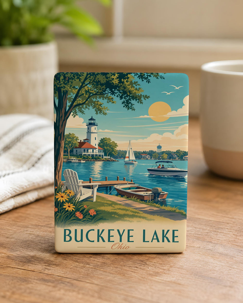 Buckeye Lake Fridge Magnet, Ohio Lake Souvenir, Buckeye Lake State Park Keepsake, Lake House Kitchen Decor Magnet