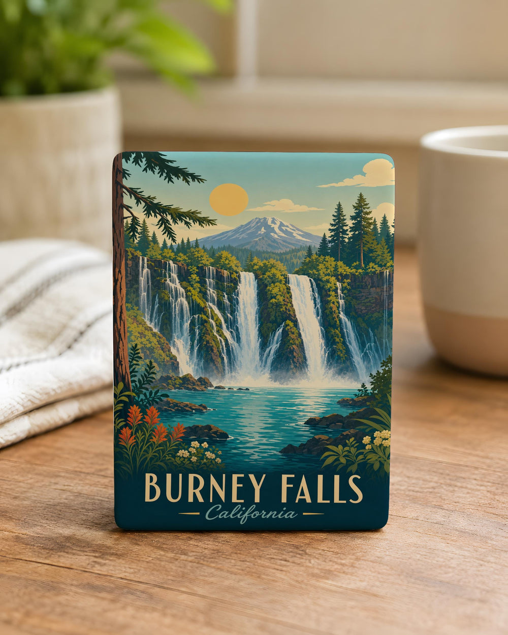 Burney Falls California Fridge Magnet, Burney Falls Waterfall Souvenir Magnet, Shasta County Nature Travel Gift