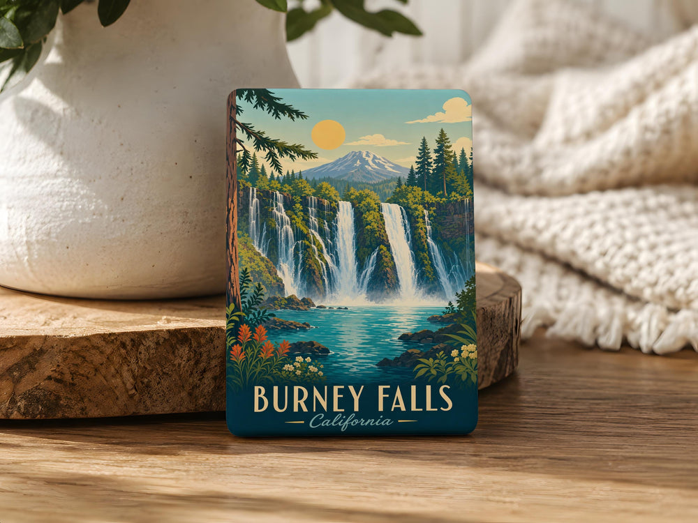 Burney Falls California Fridge Magnet, Burney Falls Waterfall Souvenir Magnet, Shasta County Nature Travel Gift