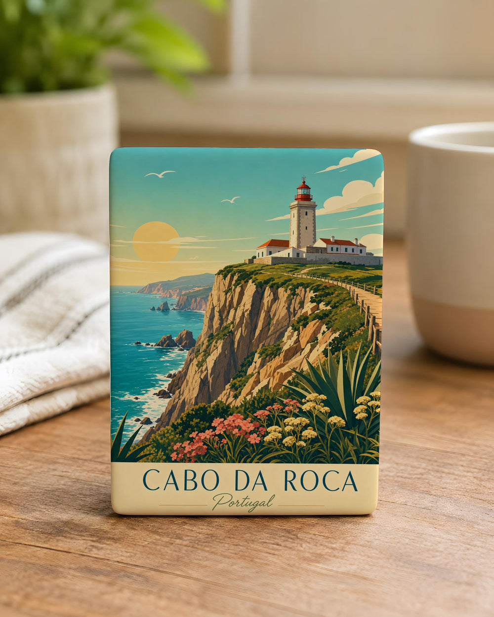 Cabo da Roca Fridge Magnet, Portugal Travel Souvenir, Cape Roca Landmark Keepsake, Sintra Coast Destination Magnet