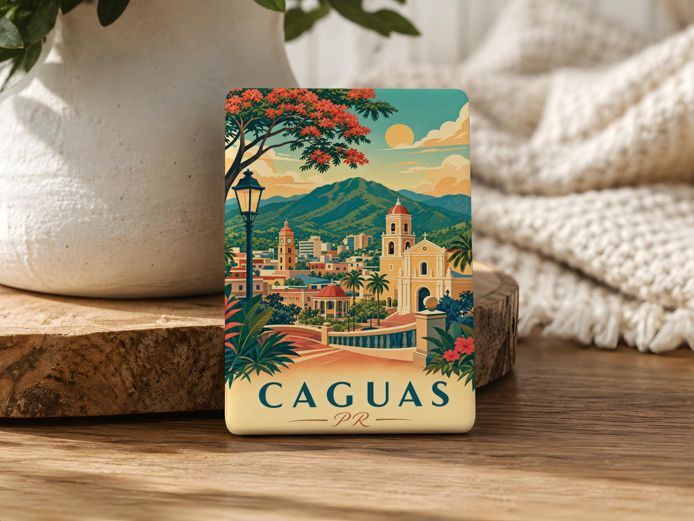 Caguas Puerto Rico Fridge Magnet, Caguas PR Souvenir Magnet, Puerto Rico Travel Gift, Caguas City Keepsake Magnet