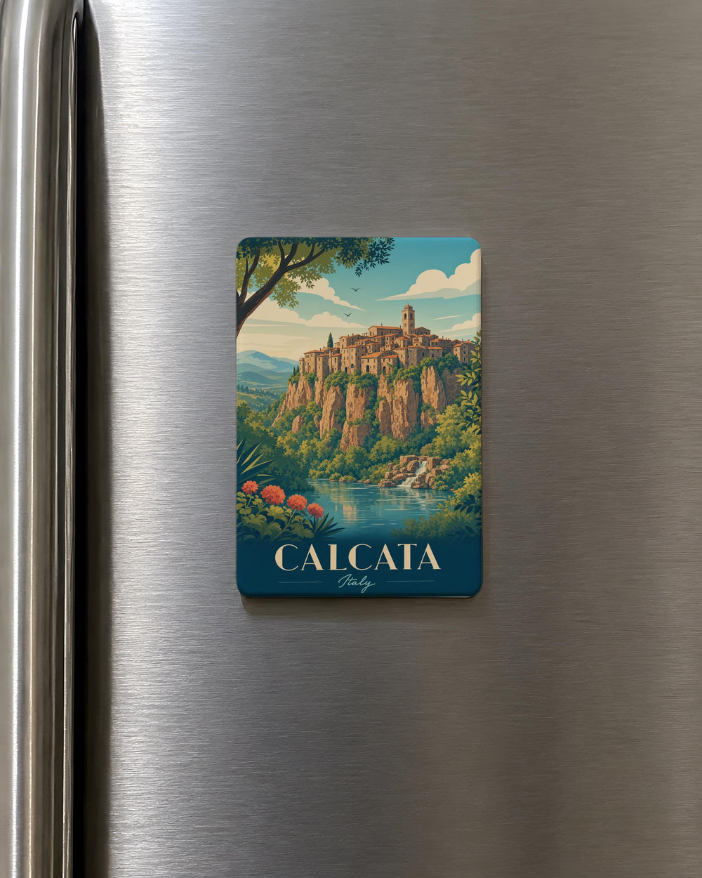 Calcata Italy Fridge Magnet, Calcata Village Souvenir Magnet, Italian Hilltown Travel Keepsake, Lazio Italy Gift Magnet