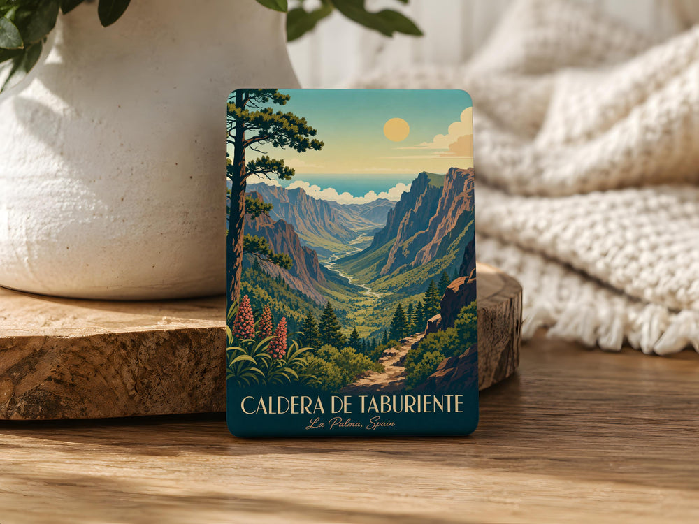 Caldera de Taburiente Fridge Magnet, La Palma Canary Islands Souvenir, Volcanic Crater National Park Travel Gift