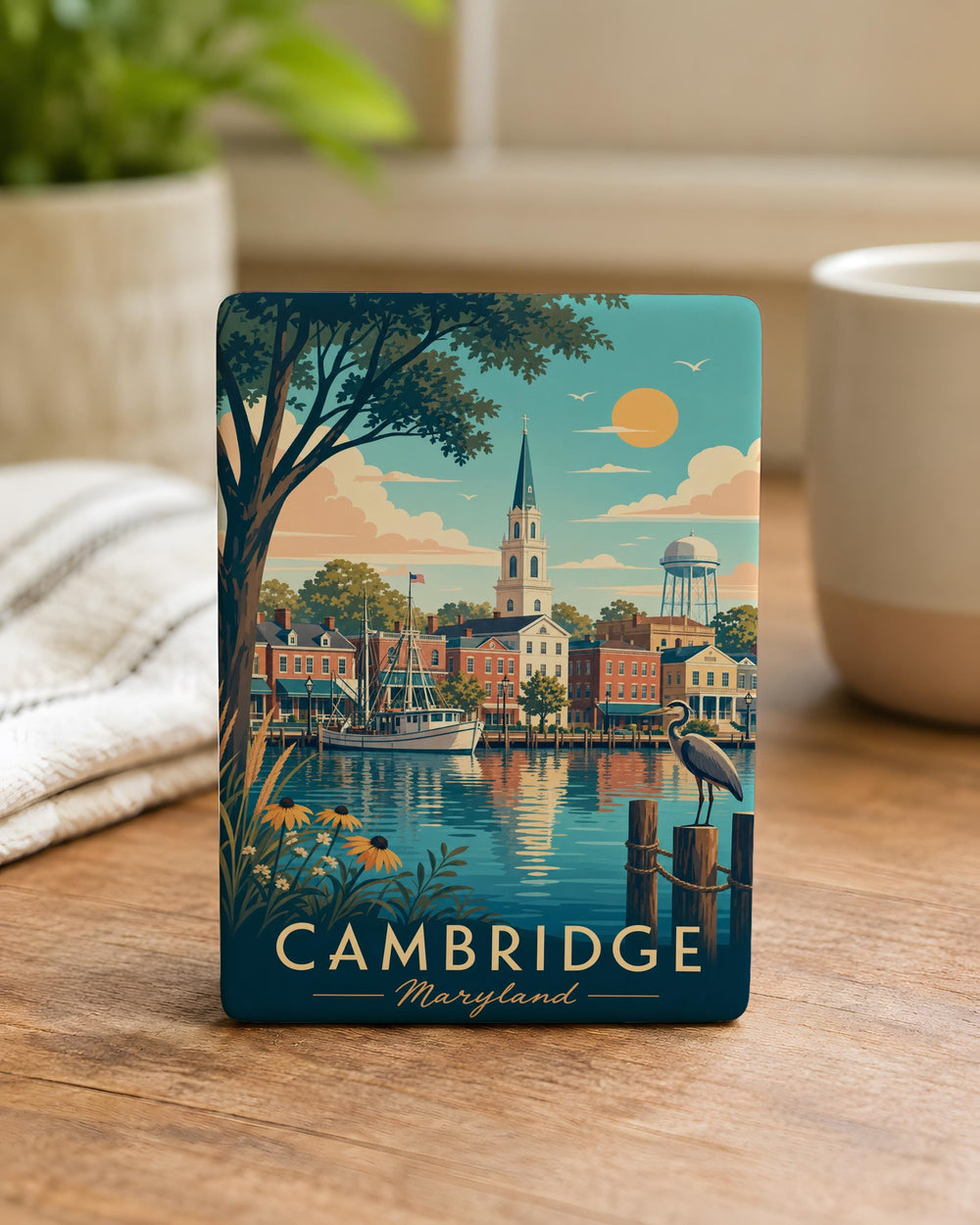Cambridge MD Fridge Magnet, Cambridge Maryland Souvenir, Dorchester County Travel Keepsake, Eastern Shore Gift