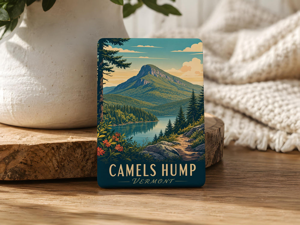 Camels Hump Fridge Magnet, Vermont Mountain Peak Souvenir Magnet, Outdoor Hiking Nature Travel Gift