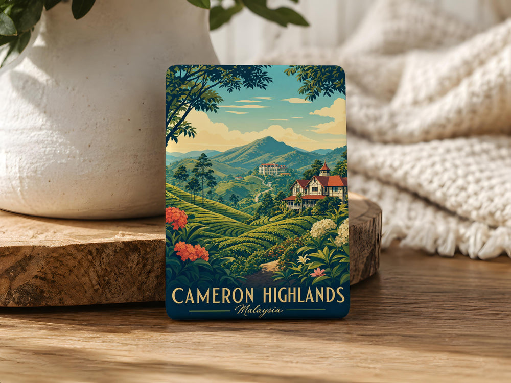 Cameron Highlands Malaysia Fridge Magnet, Scenic Highlands Souvenir, Malaysian Travel Landmark Keepsake Magnet