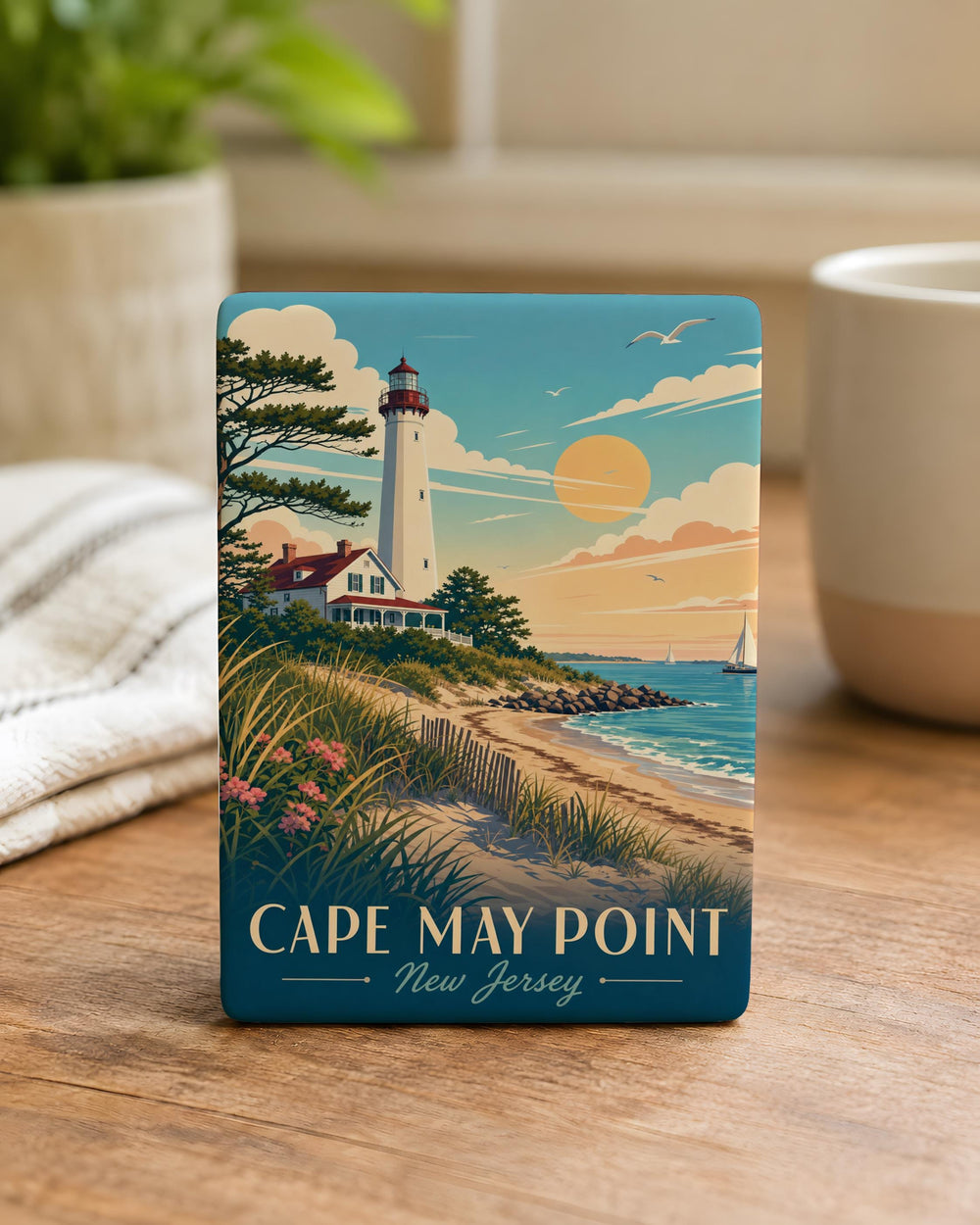 Cape May Point NJ Fridge Magnet, Cape May Point New Jersey Souvenir Magnet, Coastal Town Travel Keepsake Gift