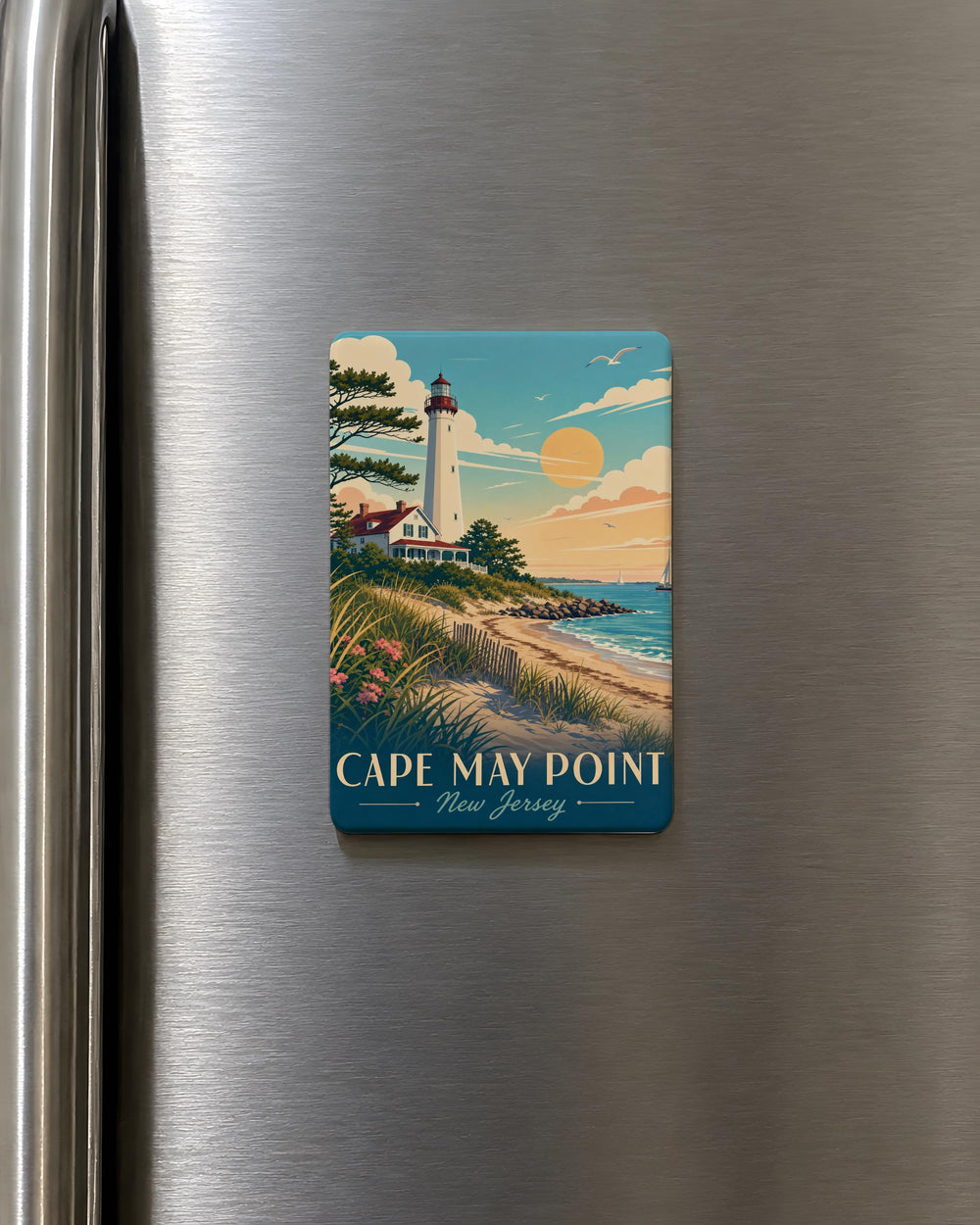 Cape May Point NJ Fridge Magnet, Cape May Point New Jersey Souvenir Magnet, Coastal Town Travel Keepsake Gift