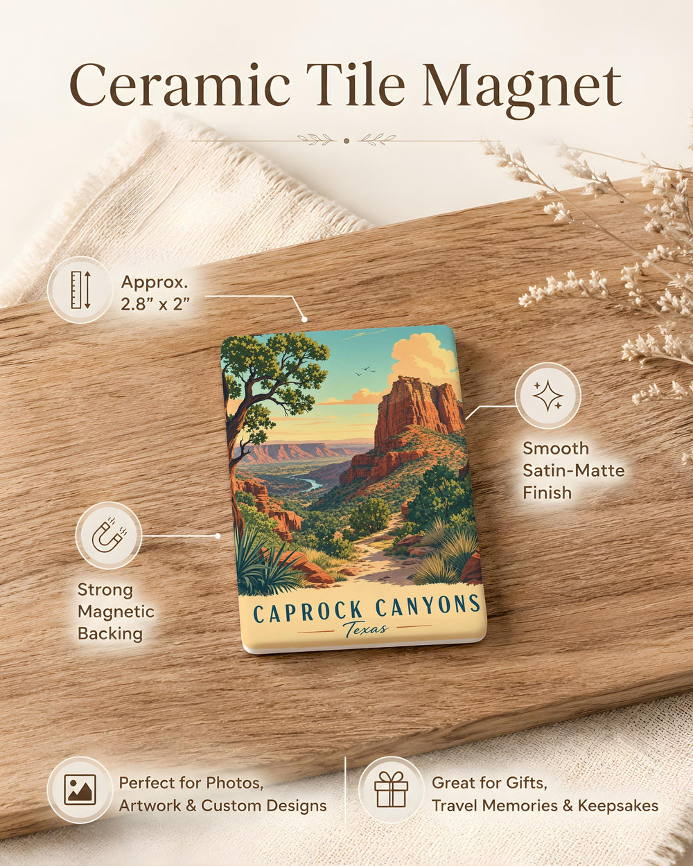 Caprock Canyons Texas Fridge Magnet, Caprock Canyons State Park Souvenir, Texas Canyon Landscape Magnet, Travel Keepsake Gift