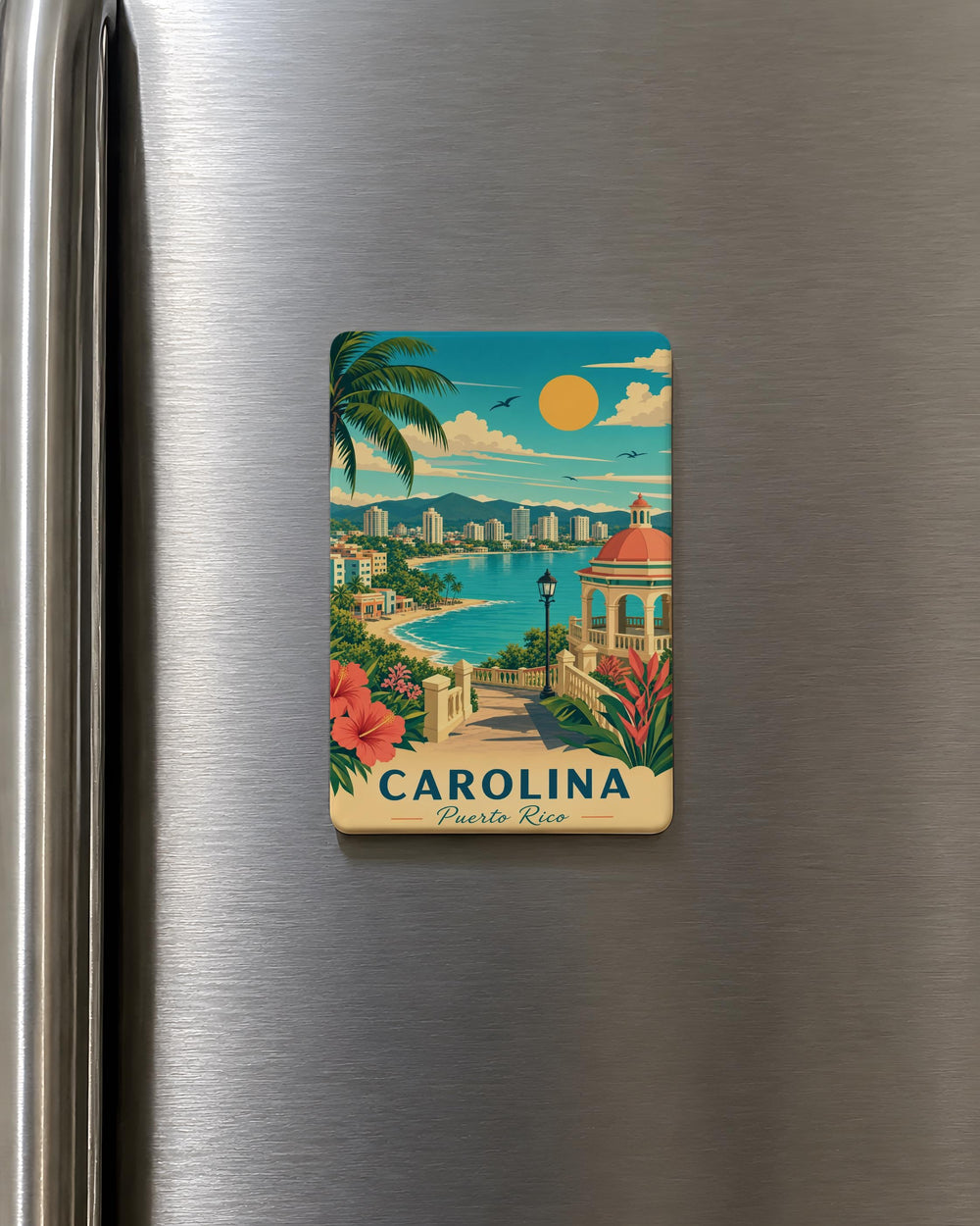 Carolina Puerto Rico Fridge Magnet, Carolina PR Souvenir Magnet, Puerto Rico Travel Gift, Caribbean Island Keepsake Magnet
