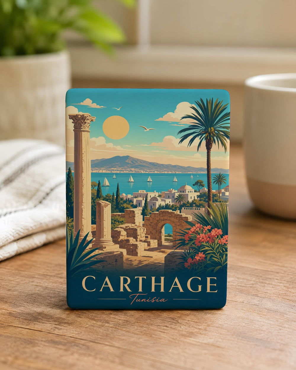 Carthage Tunisia Fridge Magnet, Carthage Ruins Souvenir Magnet, Tunisia Travel Gift, Ancient Carthage Landmark Magnet