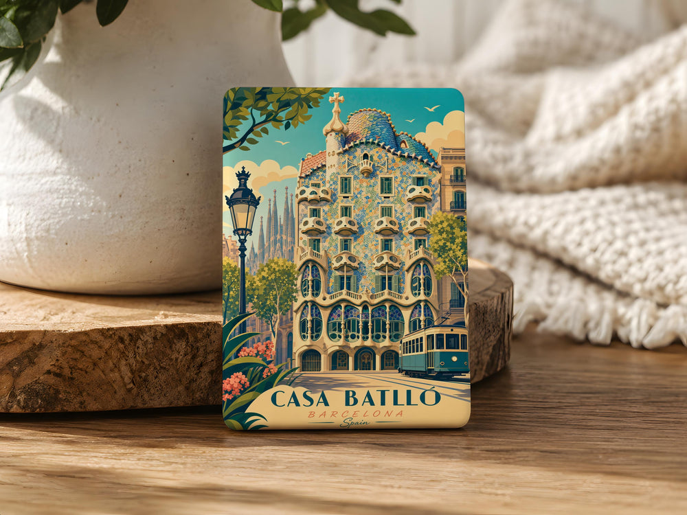 Casa Batlló Barcelona Fridge Magnet, Gaudí Architecture Souvenir Magnet, Spain Travel Landmark Kitchen Magnet