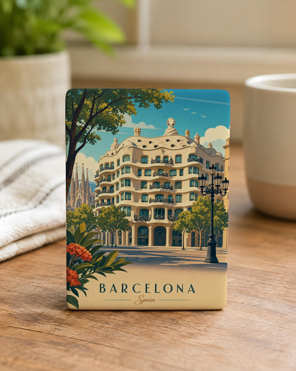 Casa Milà Fridge Magnet, Barcelona Landmark Souvenir Magnet, Gaudí Architecture Travel Keepsake Magnet
