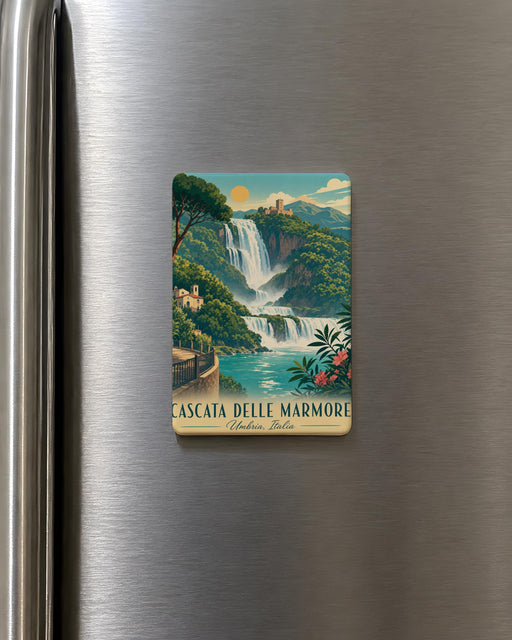 Cascata delle Marmore Waterfall Fridge Magnet, Marmore Falls Italy Travel Souvenir Magnet, Terni Umbria Landmark Magnet