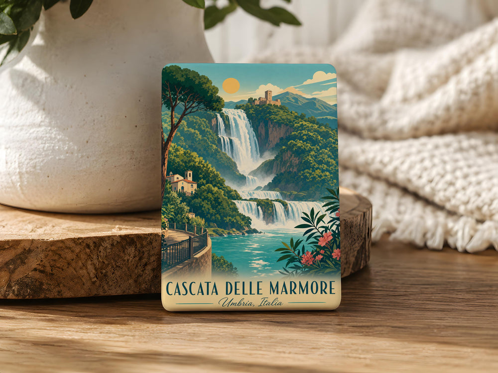Cascata delle Marmore Waterfall Fridge Magnet, Marmore Falls Italy Travel Souvenir Magnet, Terni Umbria Landmark Magnet