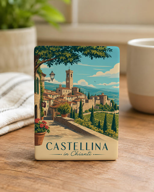 Castellina in Chianti Fridge Magnet, Tuscany Italy Travel Souvenir, Chianti Village Landmark Keepsake Magnet
