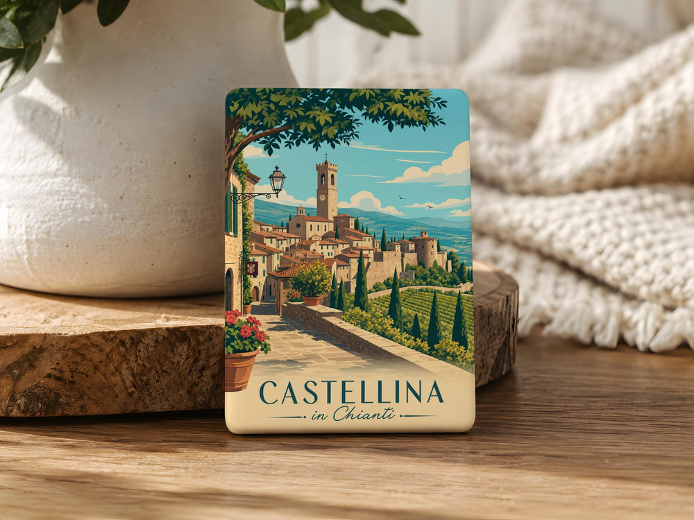 Castellina in Chianti Fridge Magnet, Tuscany Italy Travel Souvenir, Chianti Village Landmark Keepsake Magnet