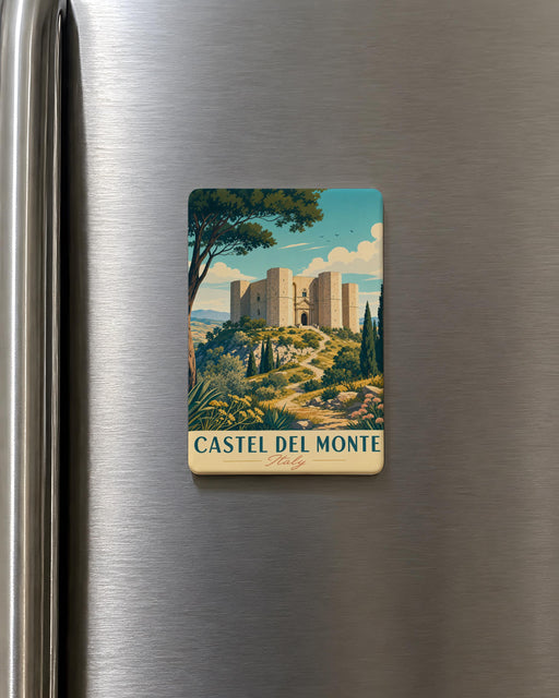 Castel del Monte Italy Fridge Magnet, Apulia Landmark Travel Souvenir Magnet, Historic Castle Keepsake Refrigerator Magnet