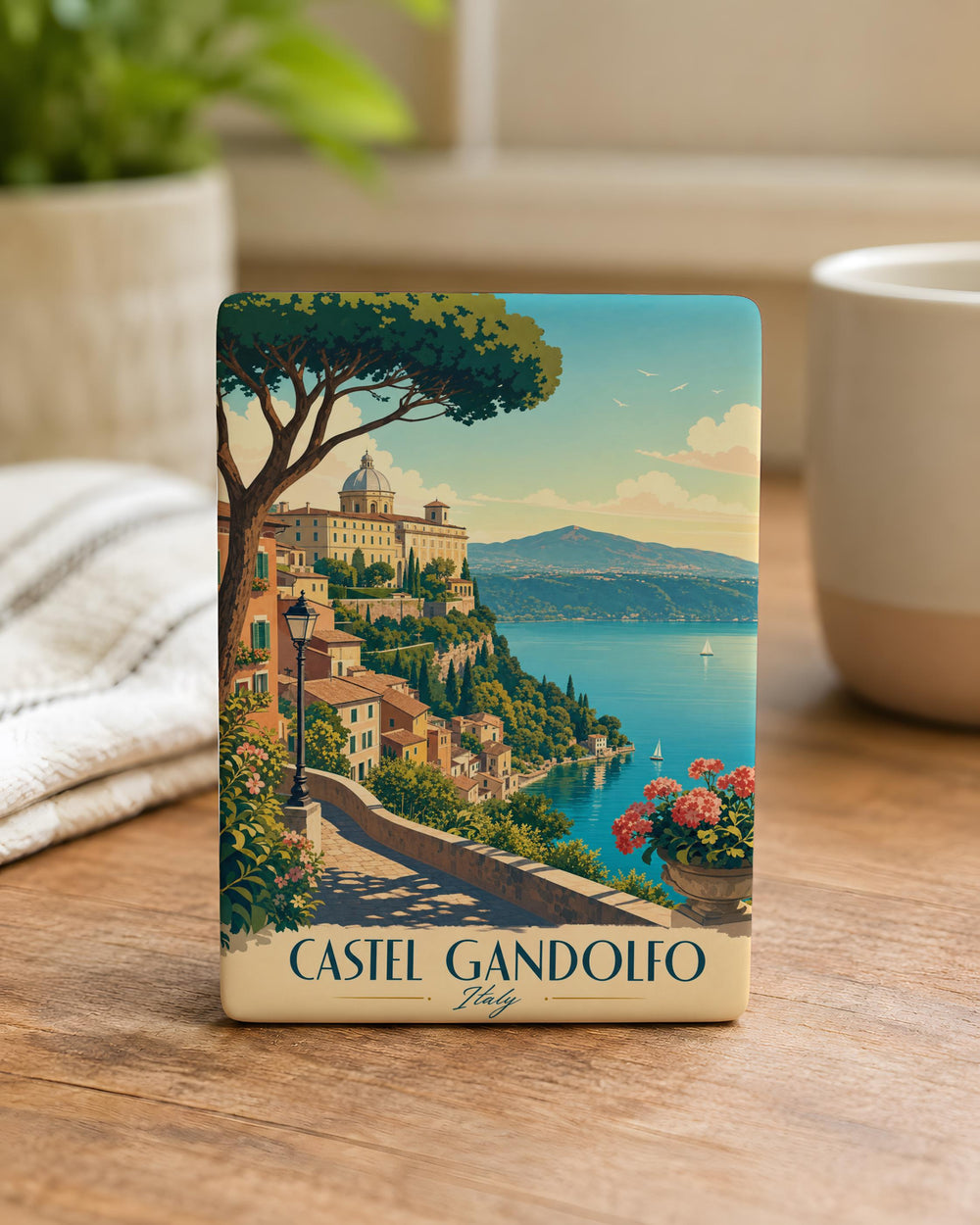 Castel Gandolfo Italy Fridge Magnet, Lake Albano Papal Palace Souvenir Magnet, Travel Gift, Rome Day Trip Keepsake