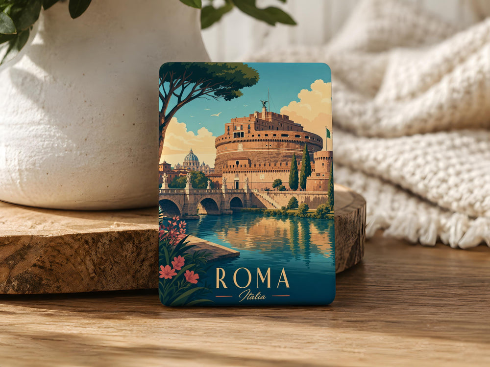 Castel Sant'Angelo Fridge Magnet, Rome Italy Souvenir Magnet, Tiber River Landmark Travel Gift, Vatican City Trip Keepsake