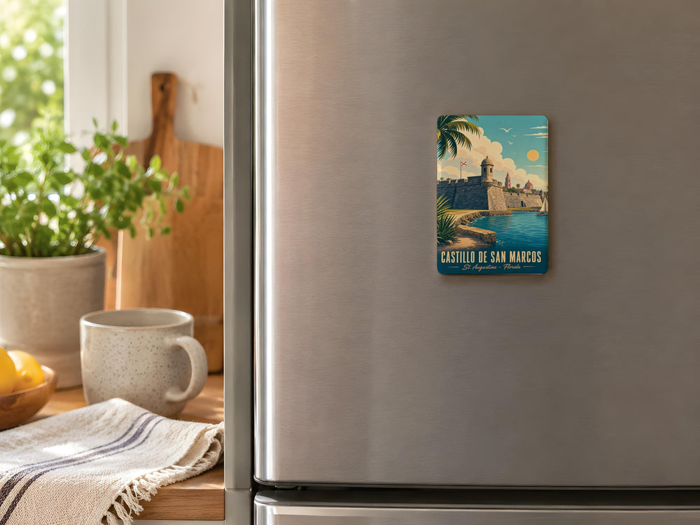 Castillo de San Marcos Fridge Magnet, St. Augustine Florida Fort Souvenir Magnet, Historic Landmark Travel Keepsake Gift