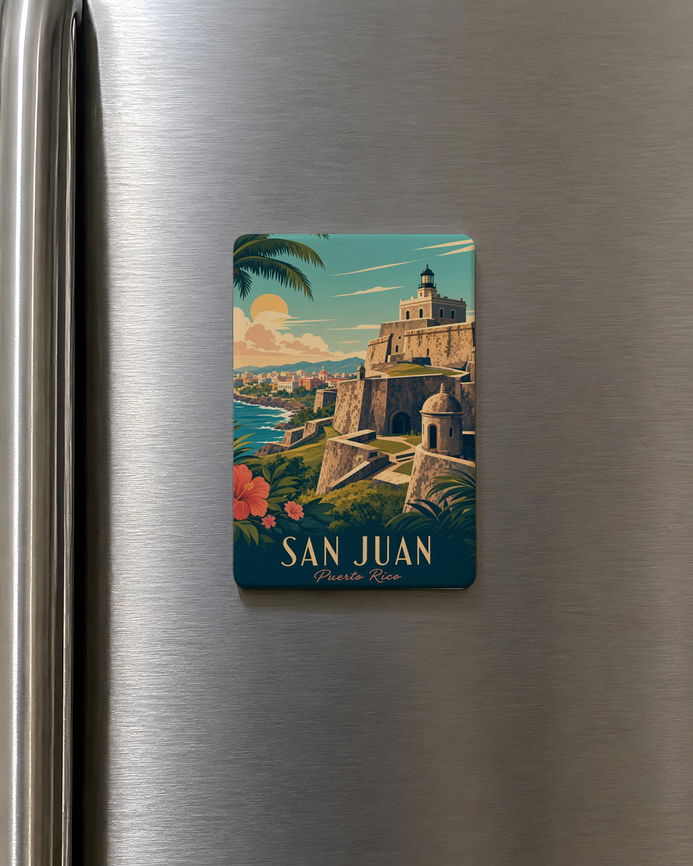 Castillo San Cristobal Fridge Magnet, San Juan Puerto Rico Fort Landmark Souvenir Magnet, Historic Castle Travel Keepsake