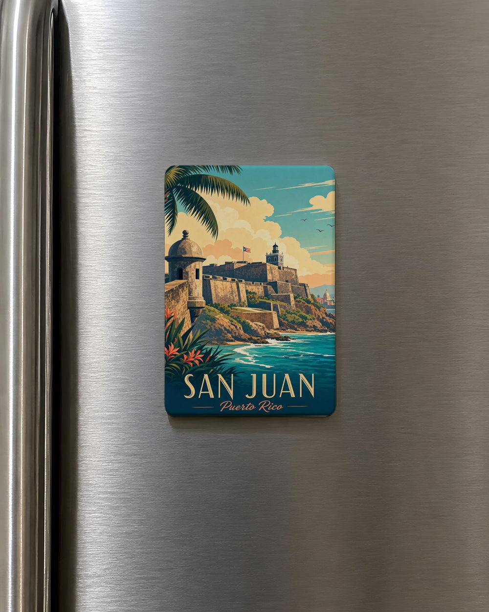 Castillo San Felipe del Morro Fridge Magnet, Puerto Rico Historic Fortress Souvenir Magnet, Old San Juan Travel Keepsake Magnet