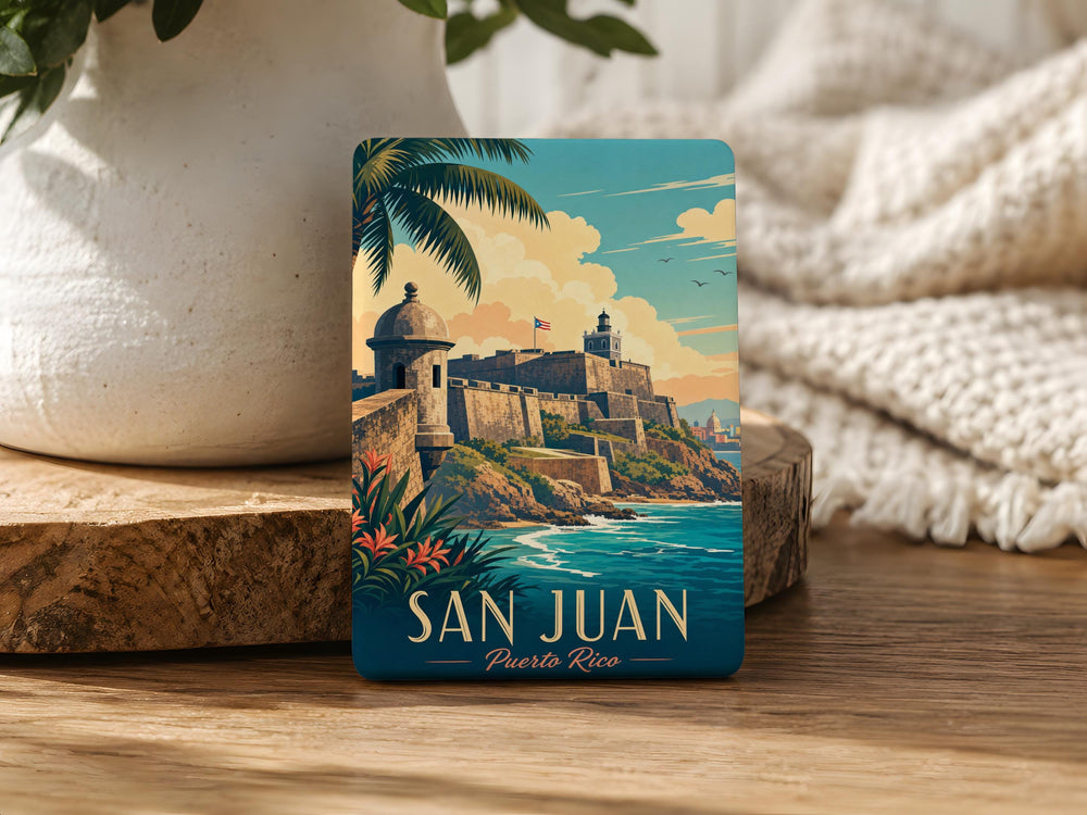 Castillo San Felipe del Morro Fridge Magnet, Puerto Rico Historic Fortress Souvenir Magnet, Old San Juan Travel Keepsake Magnet